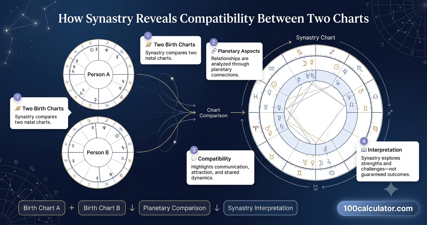 How Synastry Reveals Compatibility Between Two Charts - 100 Calculator