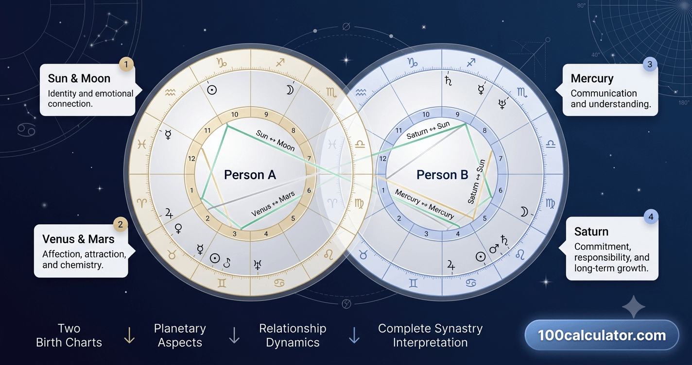 Which Planet Placements Matter Most in Synastry? - 100 Calculator