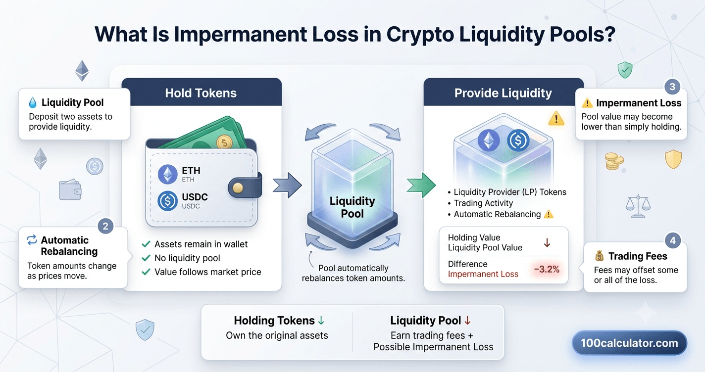 What Is Impermanent Loss in Crypto Liquidity Pools - 100 Calculator