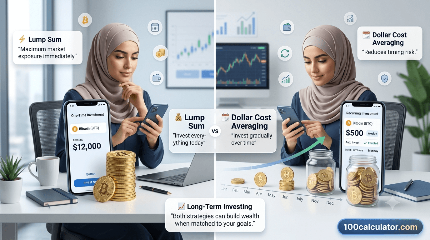 DCA vs Lump Sum: Which Crypto Strategy Wins Long-Term? - 100 Calculator