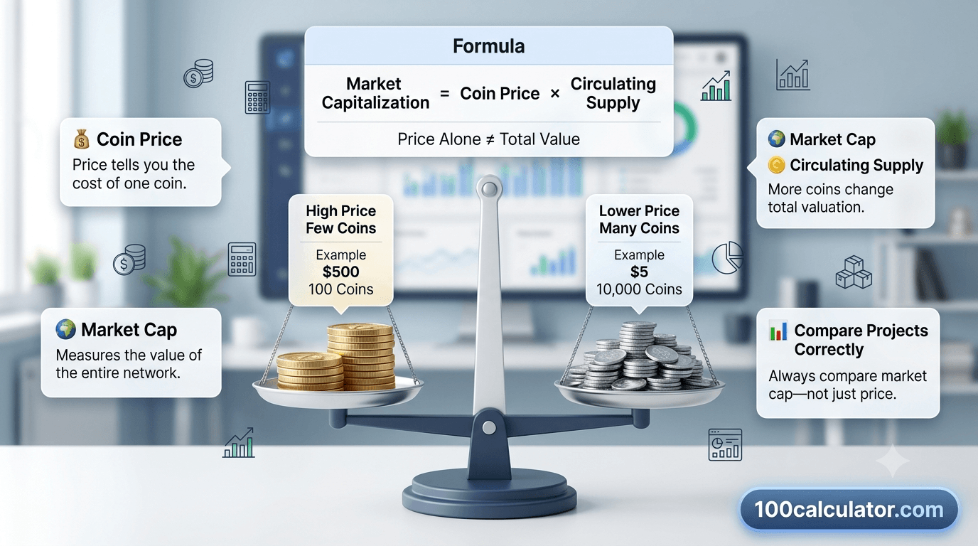 How Market Cap Works and Why Price Alone Is Misleading - 100 Calculator