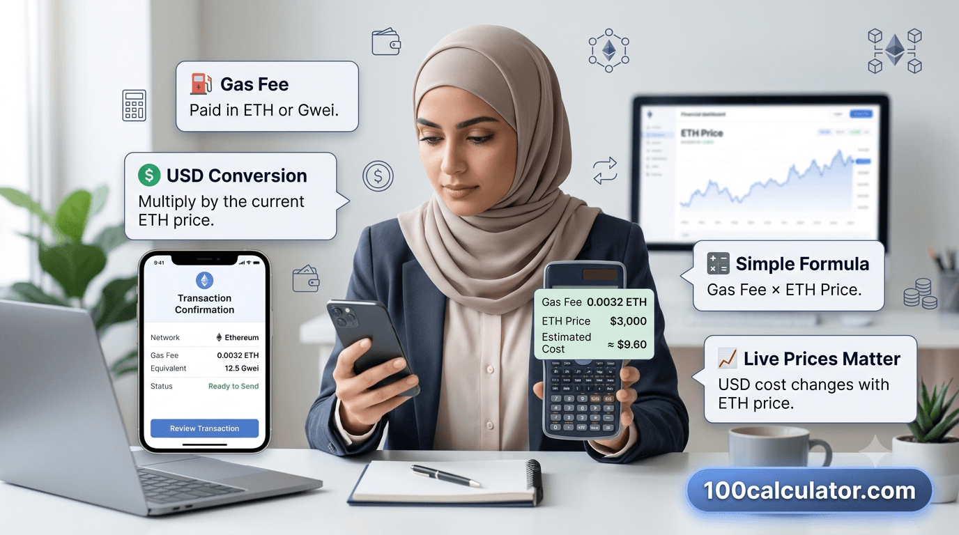 How to Convert Ethereum Gas Fees into USD Costs - 100 Calculator