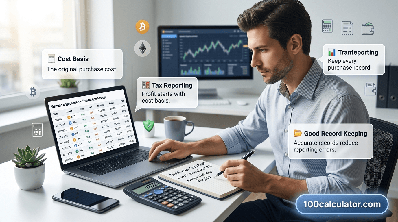 Why Cost Basis Matters for Crypto Tax Reporting - 100 Calculator