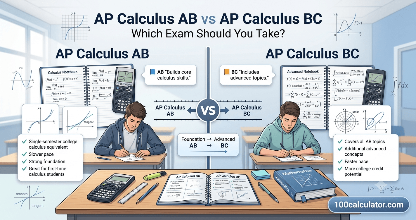 AP Calc BC vs AB: Which Exam Should You Take? - 100 Calculator