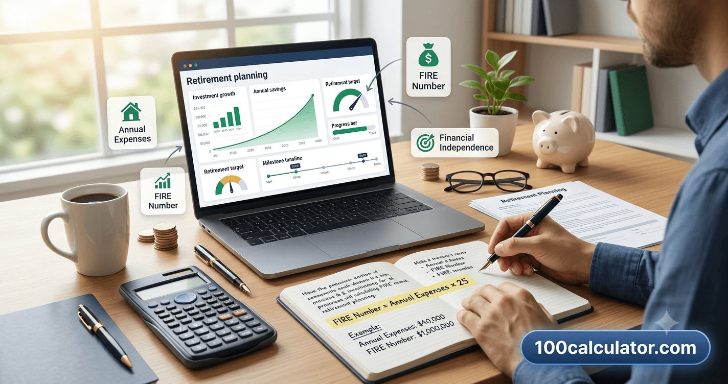 How to Calculate Your FIRE Number for Retirement - 100 Calculator