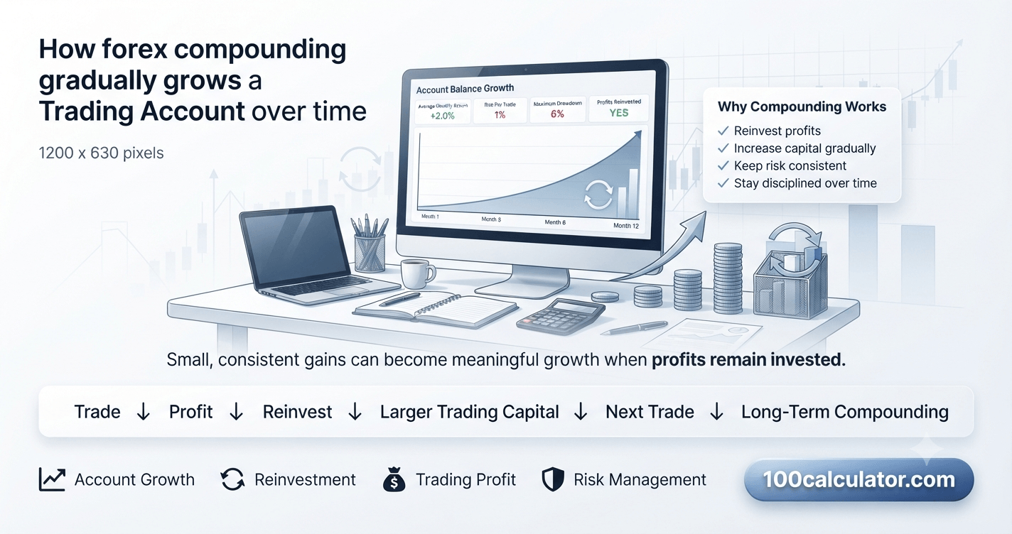 How Forex Compounding Grows a Trading Account - 100 Calculator