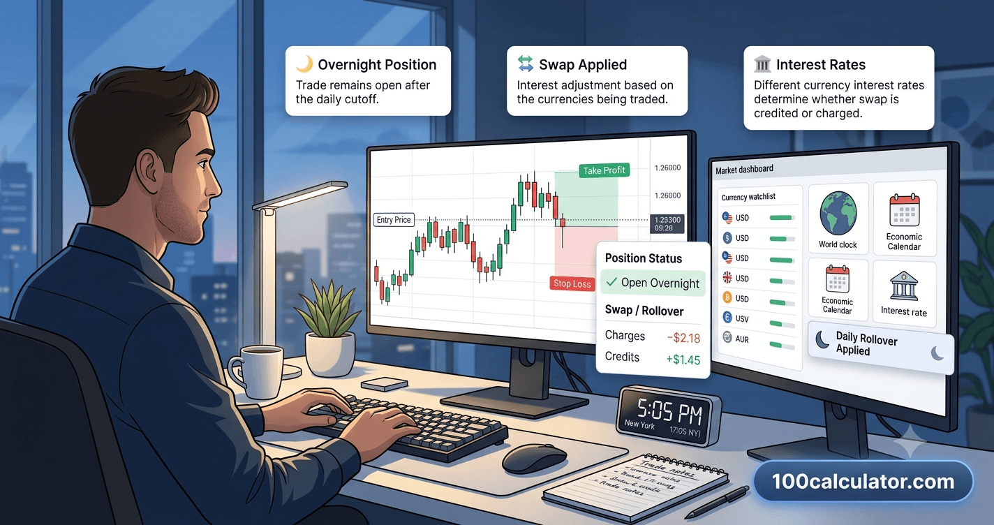 How Overnight Rollover Fees Affect Forex Trades - 100 Calculator