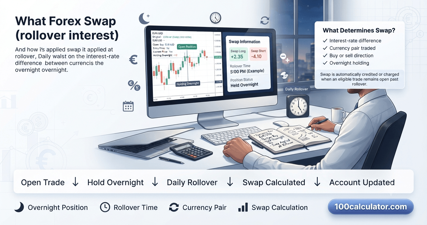 What Is Forex Swap and How Is It Actually Calculated - 100 Calculator