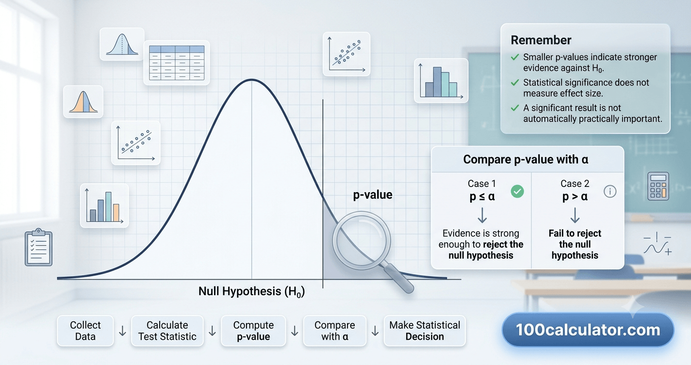 How to Interpret a P Value in Hypothesis Testing - 100 Calculator
