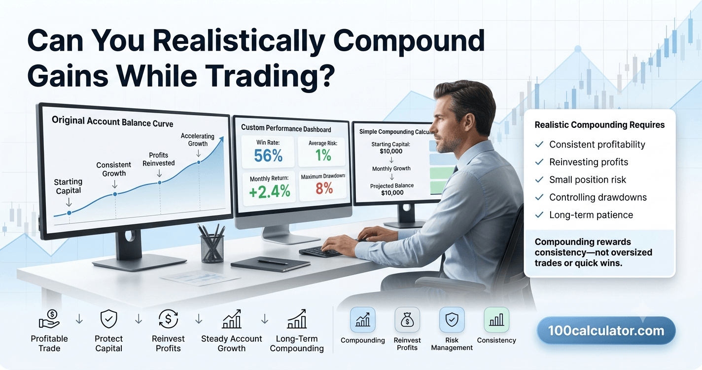 Can You Realistically Compound Gains While Trading? - 100 Calculator