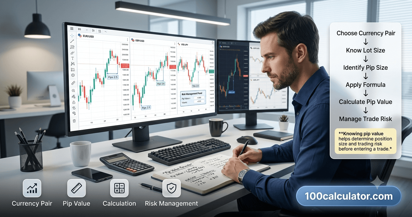 How to Calculate Pip Value for Any Currency Pair - 100 Calculator
