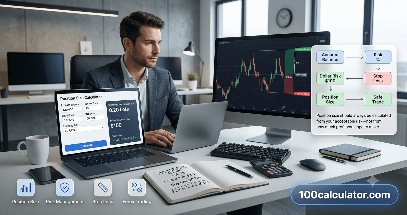 How to Calculate Position Size for Safer Trading - 100 Calculator