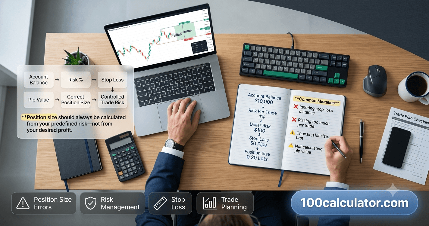 Position Size Mistakes Every Trader Should Avoid - 100 Calculator