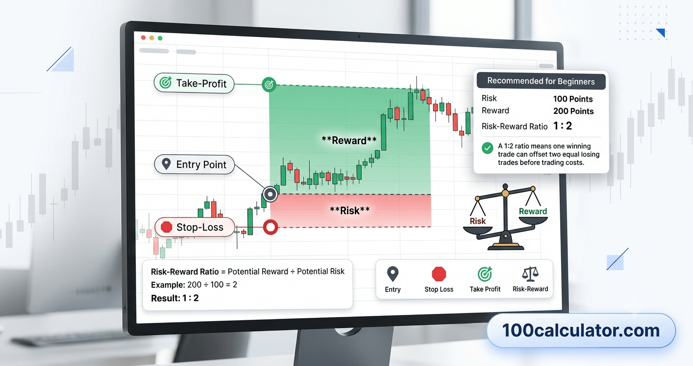 Risk Reward Ratio for Beginner Traders - 100 Calculator