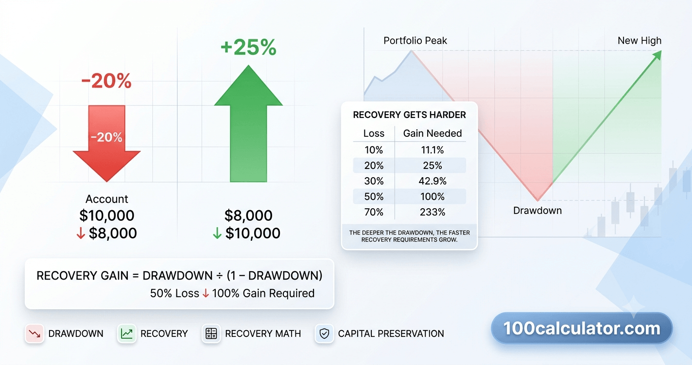 Why Large Drawdowns Are So Hard to Recover From - 100 Calculator