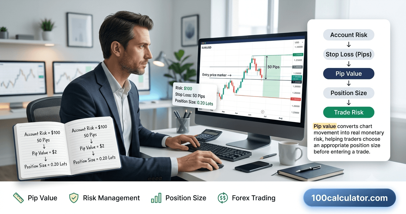 Why Pip Value Matters for Managing Trading Risk - 100 Calculator